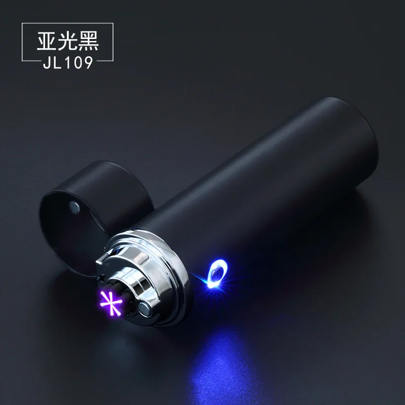 Black matte Новинка, 6 дуговая зажигалка, Безопасная электрическая зажигалка для сигарет, металлическая перезаряжаемая USB Зажигалка, шесть крестовых дуговых импульсов для табака с сорняками - Цвет: Black matte