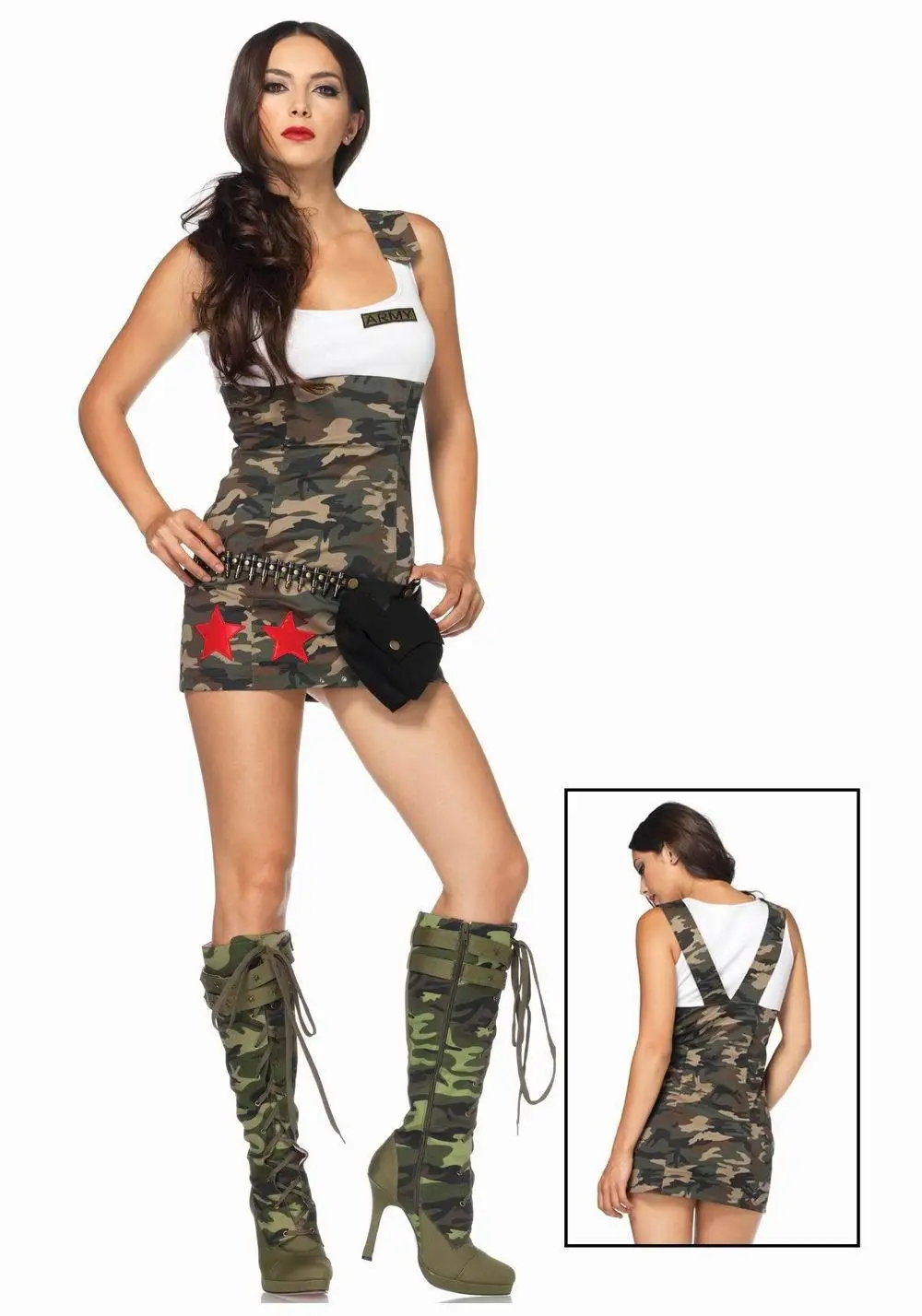 

Ladies Army Fancy Dress Costume With Free Shipping 3S1539 Women Sexy Halloween Army Uniform Costume Dress