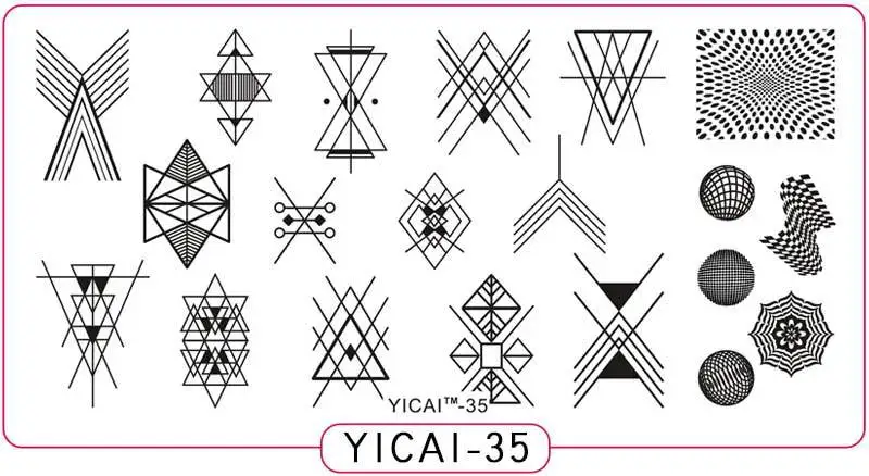 Новинка Konad пластины для штамповки ногтей 6,5*12,5 см YICAI шаблон дизайн ногтей Stempel штамп с лаком для ногтей шаблоны для ногтей - Цвет: 35