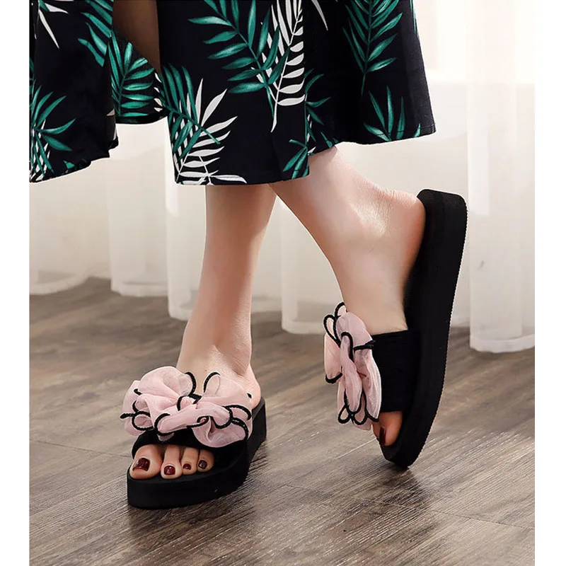2019 г. летняя пляжная обувь с цветочным рисунком женские шлепанцы повседневные
