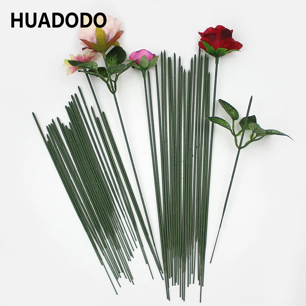 HUAODO 50 шт. 18 см/25 см Цветочные стебли композиция для искусственные головки цветов аксессуары цветок стены ветви Свадебные украшения