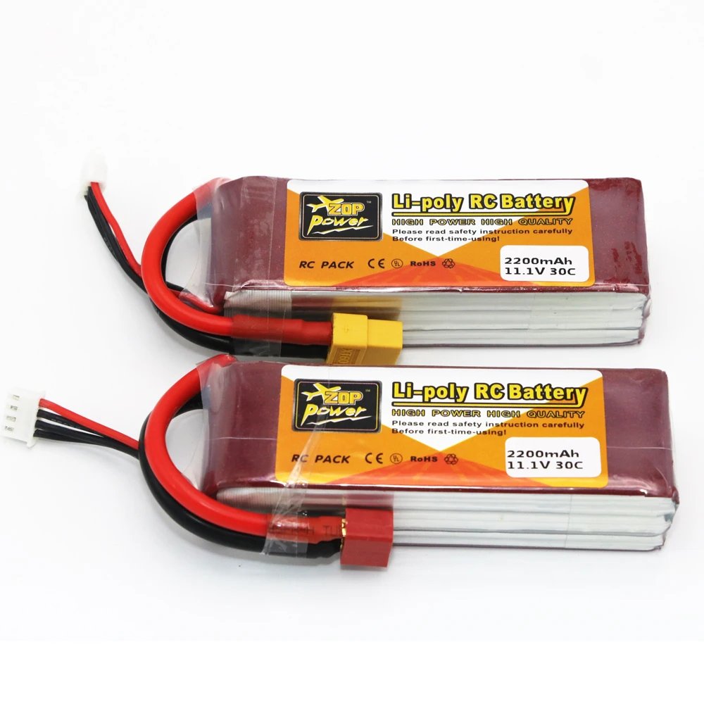 1 шт. ZOP power 11,1 V 2200mAh 30C Lipo батарея T Plug XT60 вилка для радиоуправляемого квадрокоптера дрона вертолета автомобиля самолета игрушки запчасти