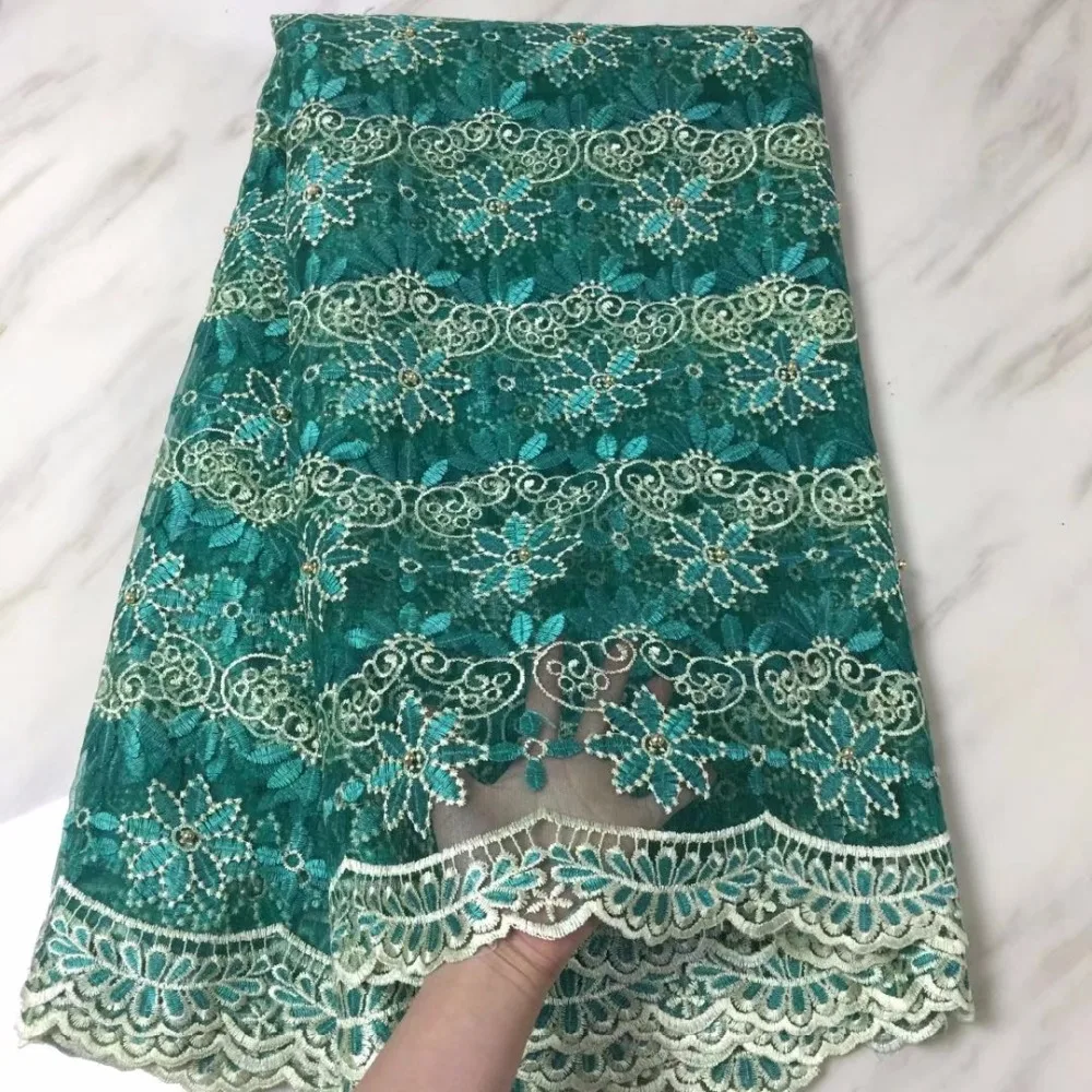 2018 Африканский кружевной ткани белое свадебное Высокое качество тюль 5 ярдов 3 d