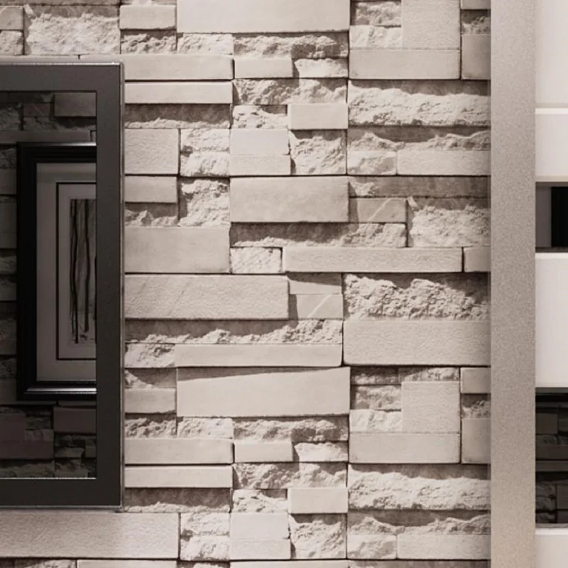 10 м обои 3D кирпич камень натуральный цвет Сланец Открытый деревенский вид серый