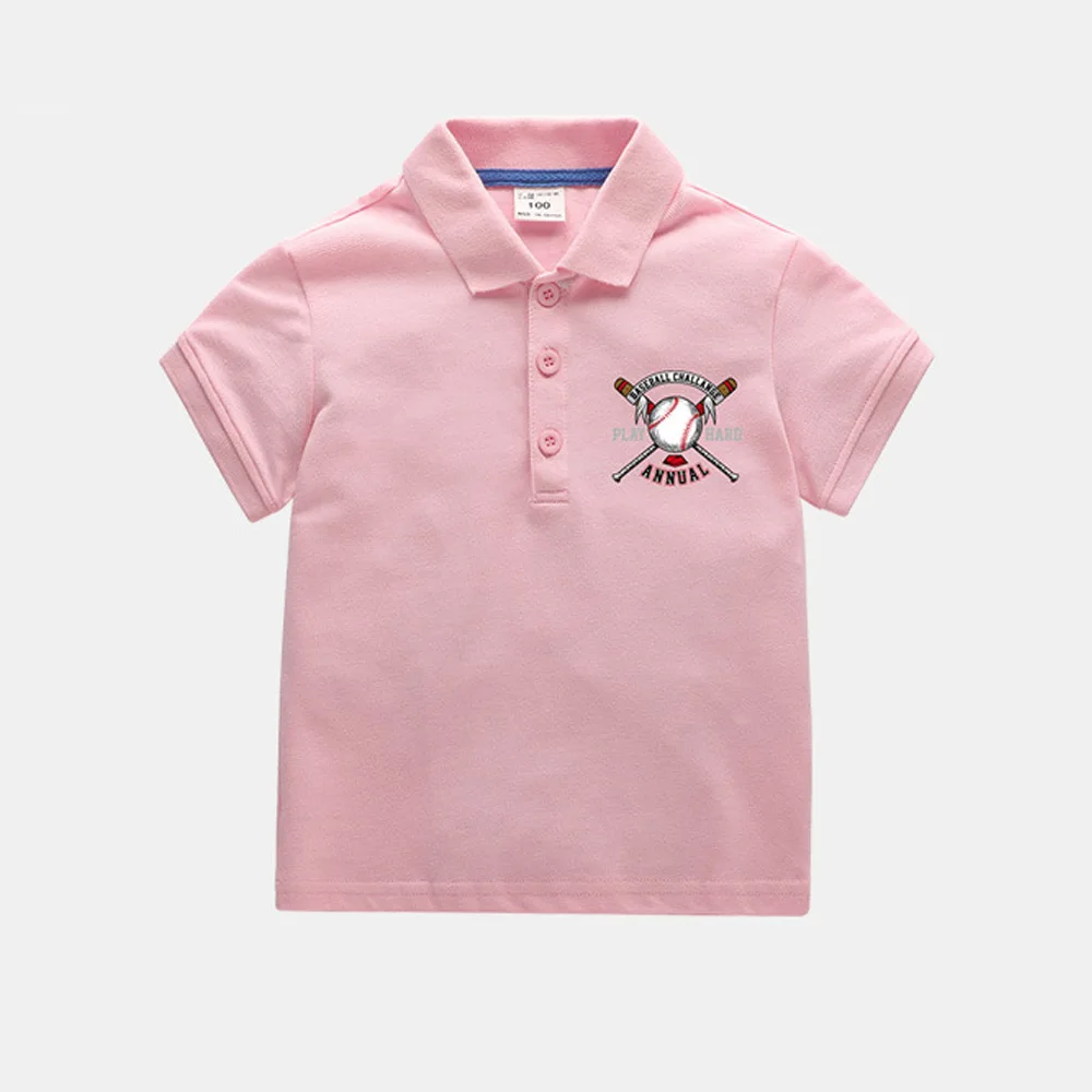 Рубашка поло для маленьких мальчиков мягкий хлопковый топ с вышивкой коротким