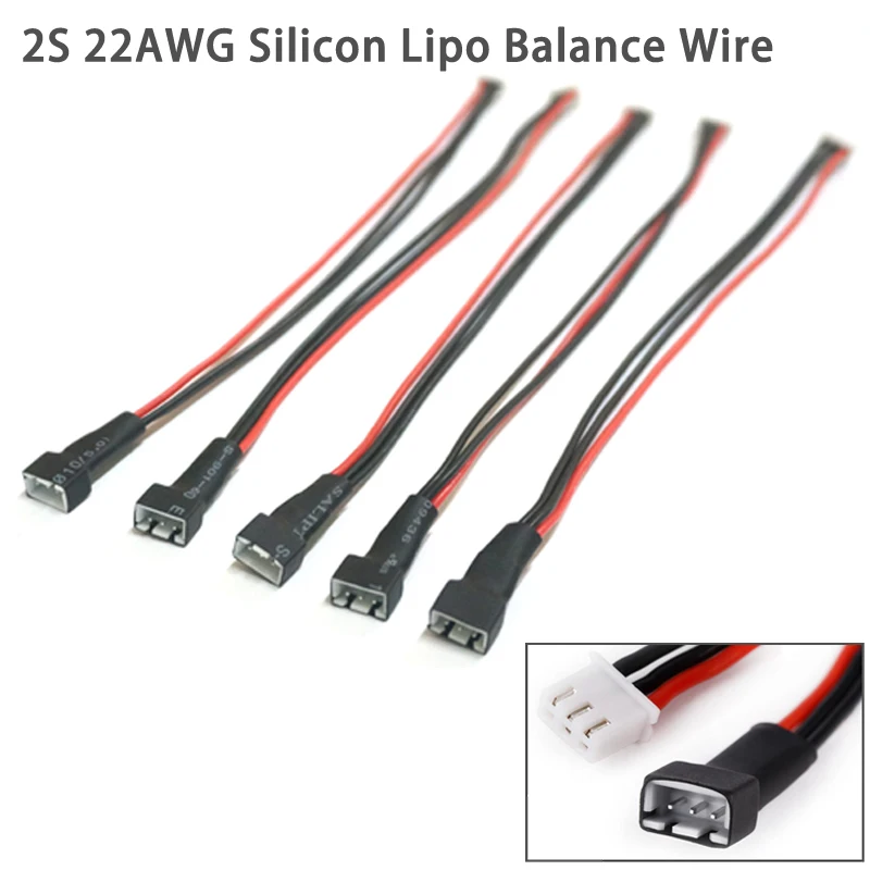 5 шт./лот JST XH 200 мм 20 см 2 шт/комплект S 22AWG кремниевой проволокой баланса Lipo провод