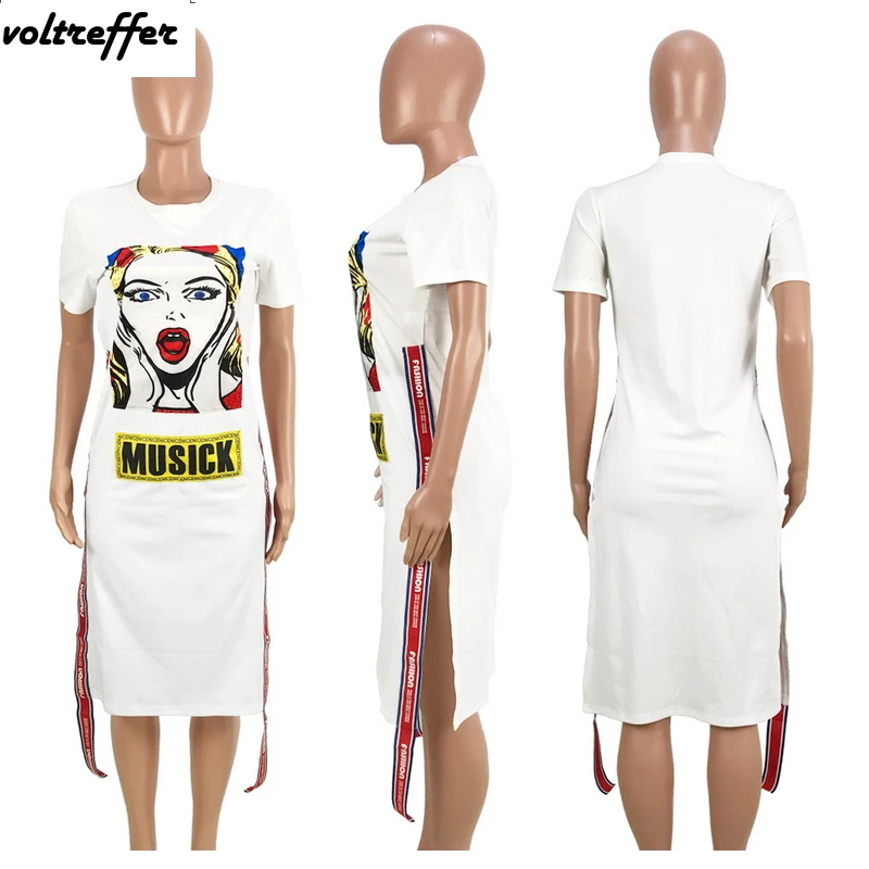 Футболка макси с буквенными лентами ropa mujer футболка короткими рукавами и