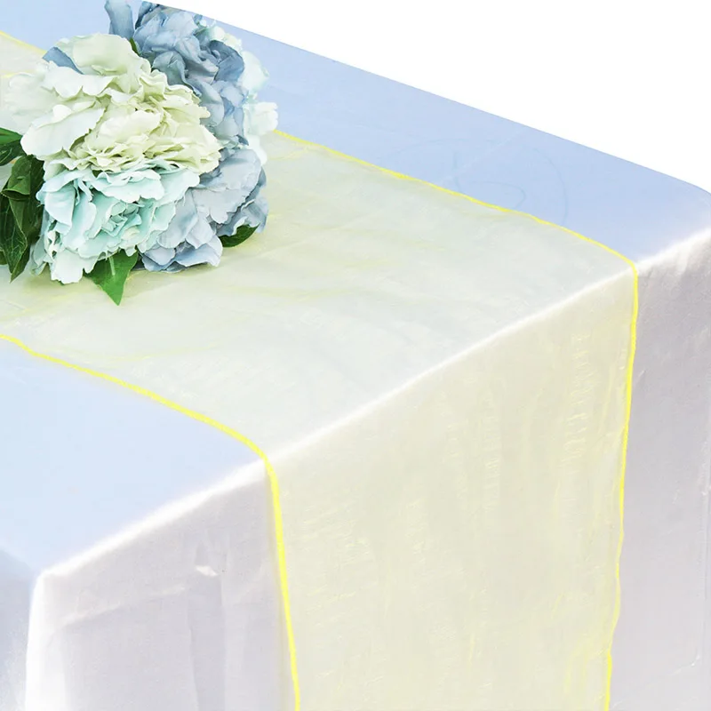 Yellow 10 шт. 1" x 108"/30*275 см Высокое качество Cadbury фиолетовые Настольная дорожка для украшение для свадебного банкета место украшения - Цвет: Yellow