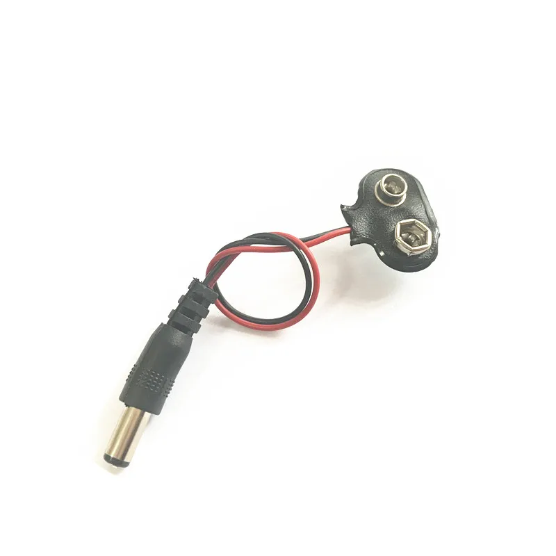 9V батарея Пряжка коробка кабель питания 15 см зарядный DC Мужской адаптер
