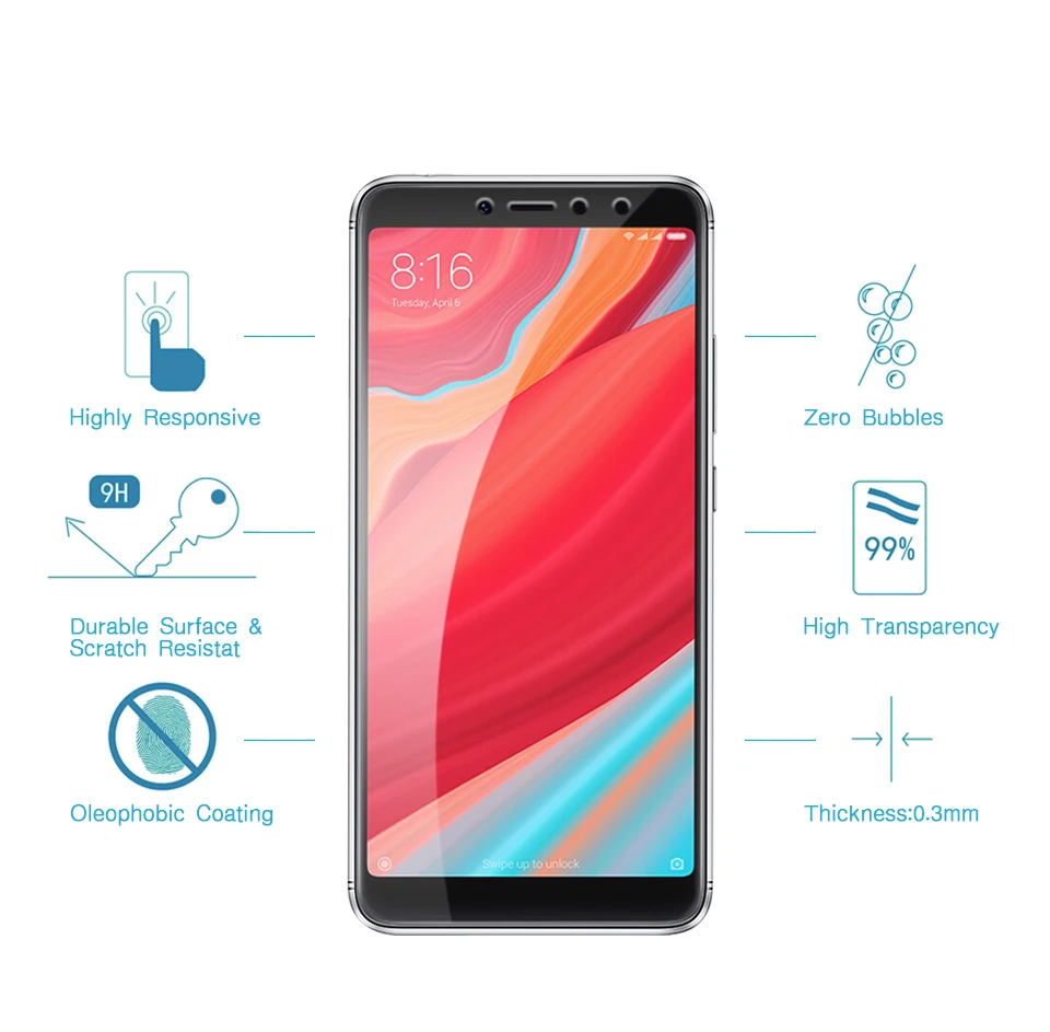 Закаленное стекло с полным покрытием для Xiaomi 8 se Mi A1 A2 lite Redmi 5 Plus 6 6A 4X S2 Note Pro 4