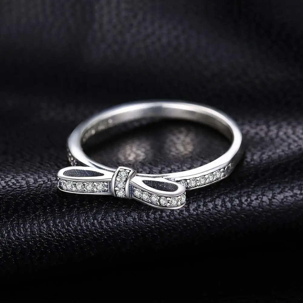 Jewelrypalace стерлингового серебра 925 Простой бантом Ясно Цирконий кольцо Юбилей