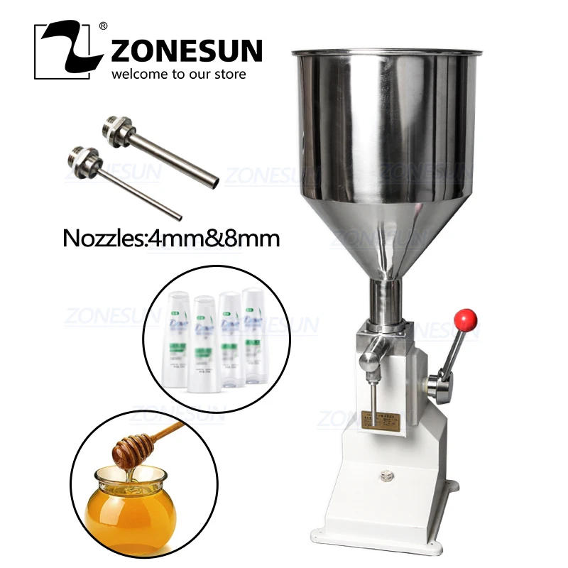 ZONESUN A03 новая ручная фасовочная машина (5 ~ 50 мл) для крема шампуня косметического