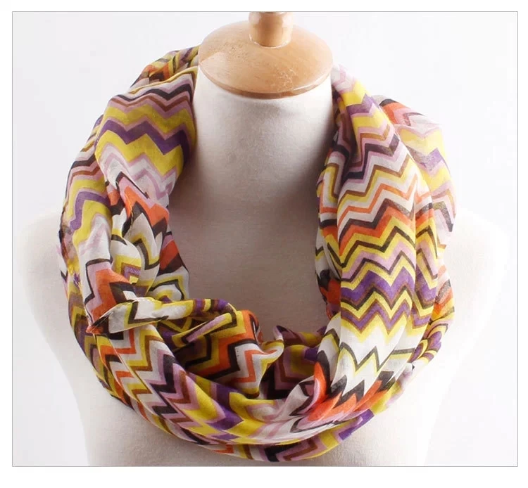 FOXMOTHER Новая мода зима красочные зигзагообразный шеврон Полосатый круг шарфы