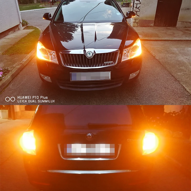 Amber Canbus BAU15S BA15S PY21W светодиодный лампы для Skoda Octavia 2010 2011 2012 передние или задние поворотные сигнальные лампы без гипервспышки