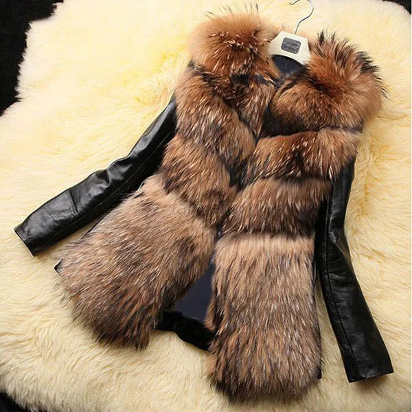 Новинка 2018 пальто с искусственным мехом куртка жилет высокой талией в