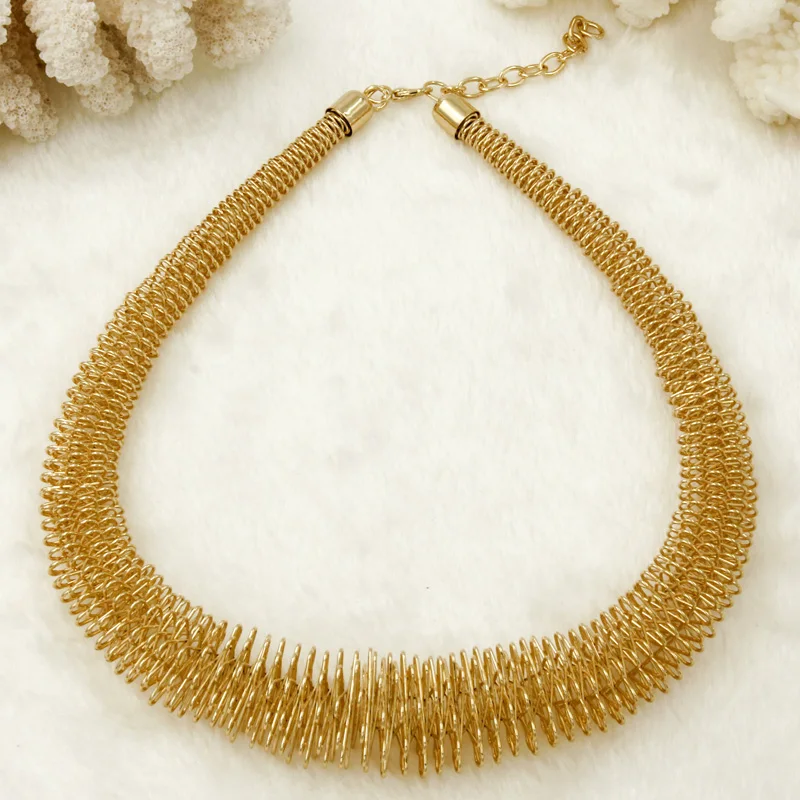 Free Shipping! African Jewelry Fashion Women Gold Flower Necklace Earrings Set Turkish Wedding Sets|wedding jewelry sets|necklace earring setfashion