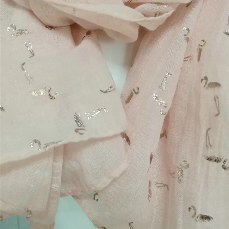 Роскошный бренд Фламинго розовое золото шарф с тиснением фольгой повседневные