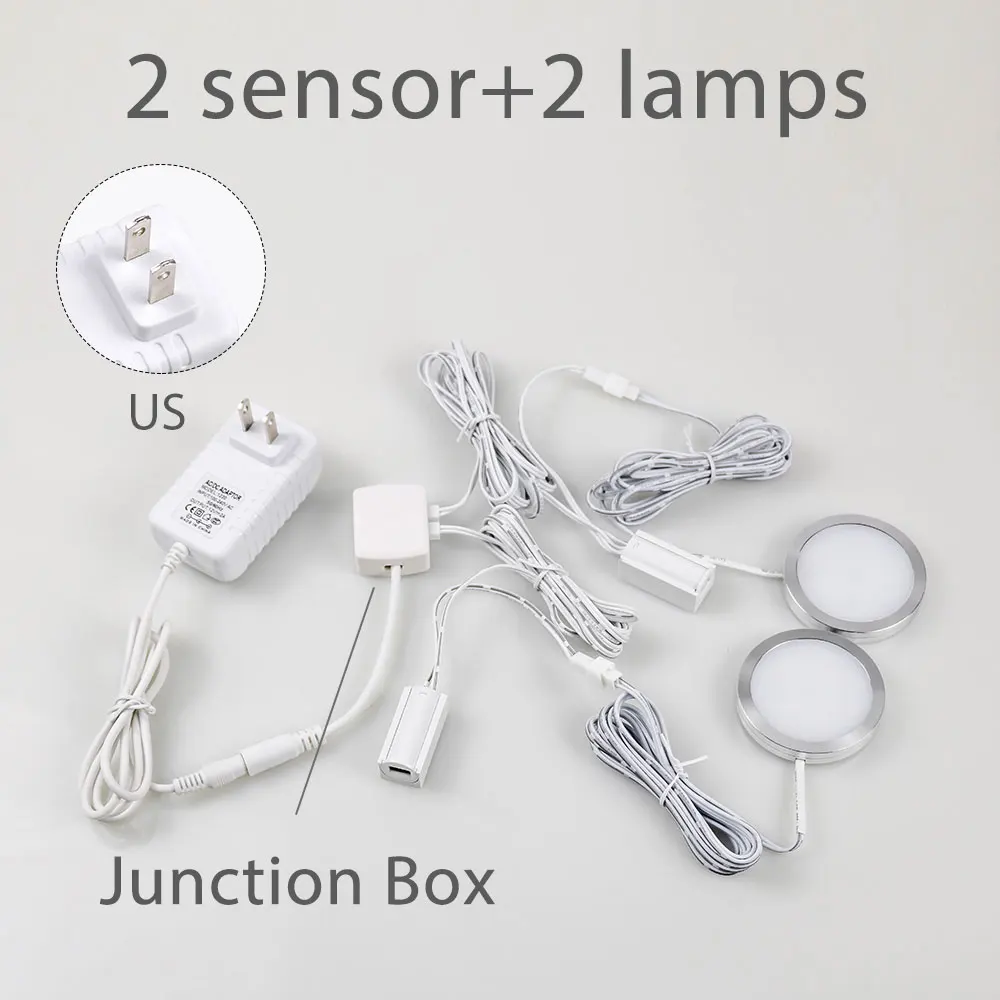 2sensor and 2lamp-US 2,5 Вт 12 В DC ПВХ умный датчик светодиодный датчик движения автоматическое ВКЛ/ВЫКЛ освещение двери под шкаф освещение шкаф гардероб лампа - Цвет: 2sensor and 2lamp-US