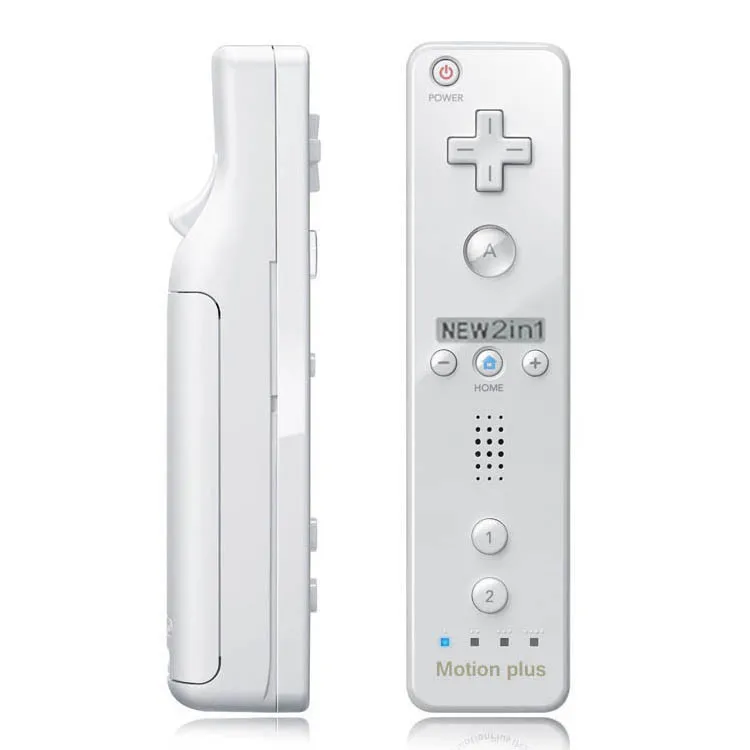 White Гарантия 5 цветов 2 в 1 контроллер для wii сучок Встроенный Motion Plus Внутри пульт дистанционного управления для wii игры - Цвет: White