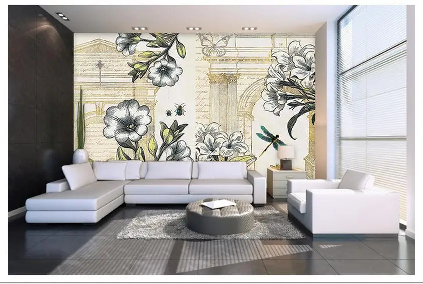 Customized 3d wallpaper wall murals European decorative pattern living rome photo | Обустройство дома