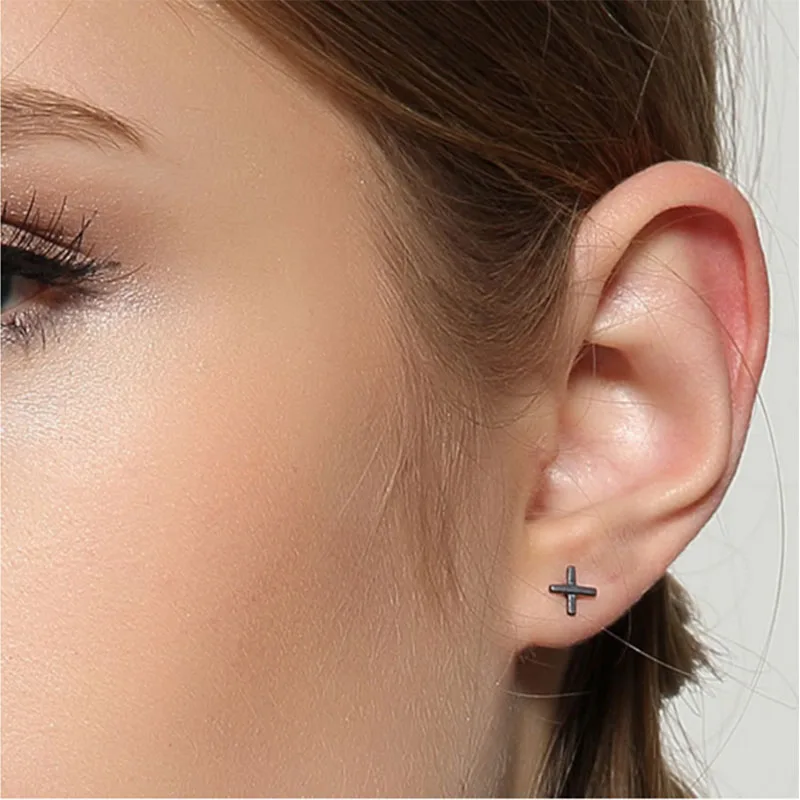 1 пара новые винтажные черные серьги окислительного цвета Простые