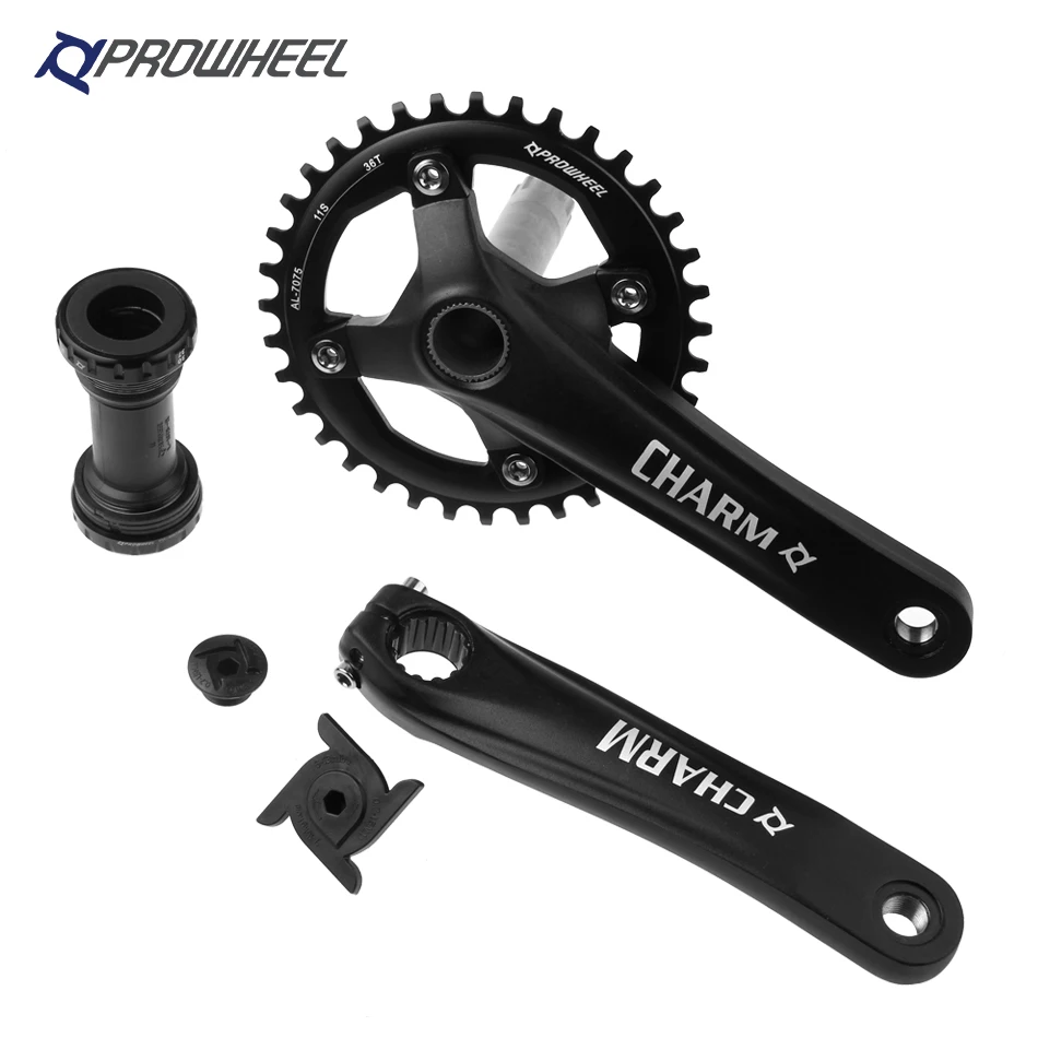 PROWHEEL 9/10/11 Скорость Crank передняя Звездочка комплект BB каретка 170 мм 36Т GXP с зубцами пластина MTB велосипеда диаметра окружности болтов(звездочка цепной передачи - Цвет: CHARM-36T-TT and BB