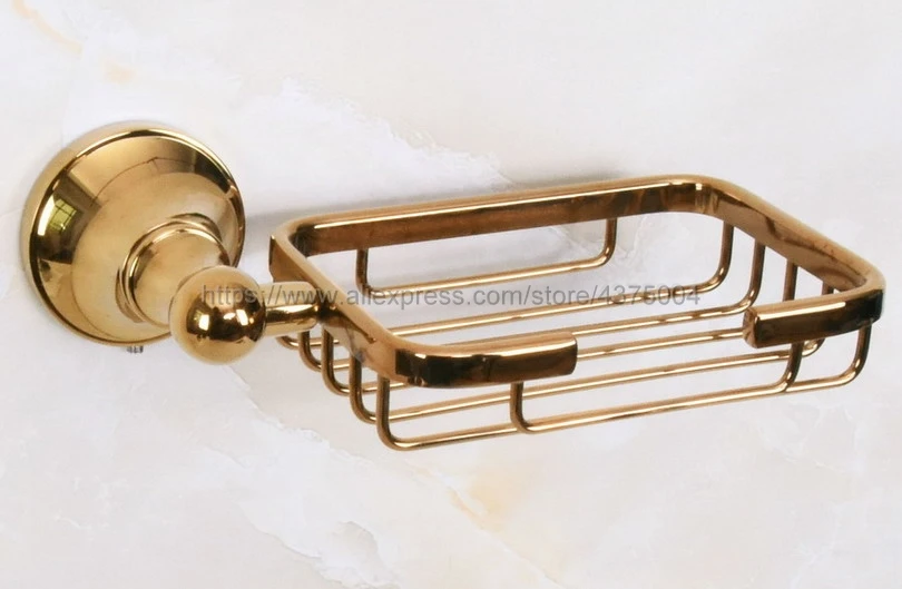 Luxury Gold Color Brass Soap Basket Wall Mounted Dish Holder Box Oval Shape Bathroom Accessories Nba885 | Обустройство дома