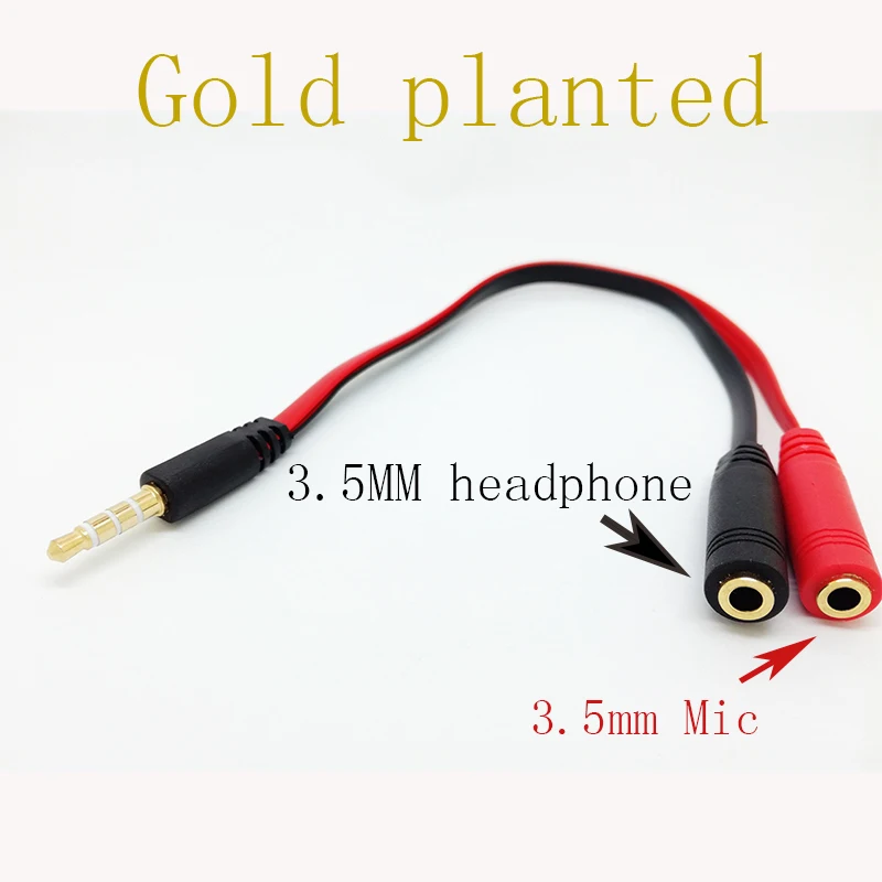 10 шт. штекер на 2 двойной разъем аудио стерео гарнитура микрофон сплиттер 3 5 мм