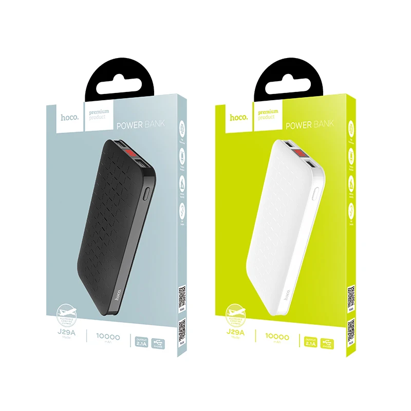 HOCO 10000 mAh Dual USB power Bank для iPhone samsung bank с светодиодный дисплеем мобильных телефонов