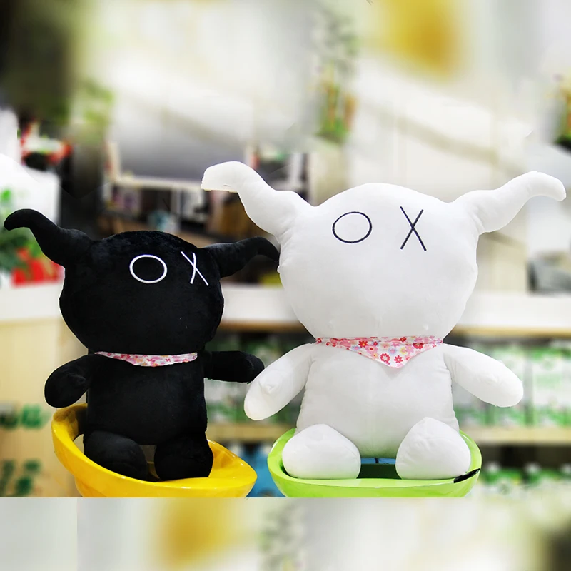 Симпатичные черно белые плюшевые игрушки XO Eyes из коровьей кожи 30 см мягкие