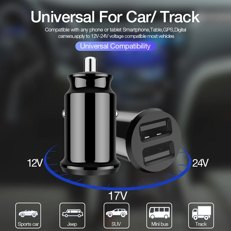 Posugear Mini USB Автомобильное зарядное устройство для мобильного телефона планшета GPS