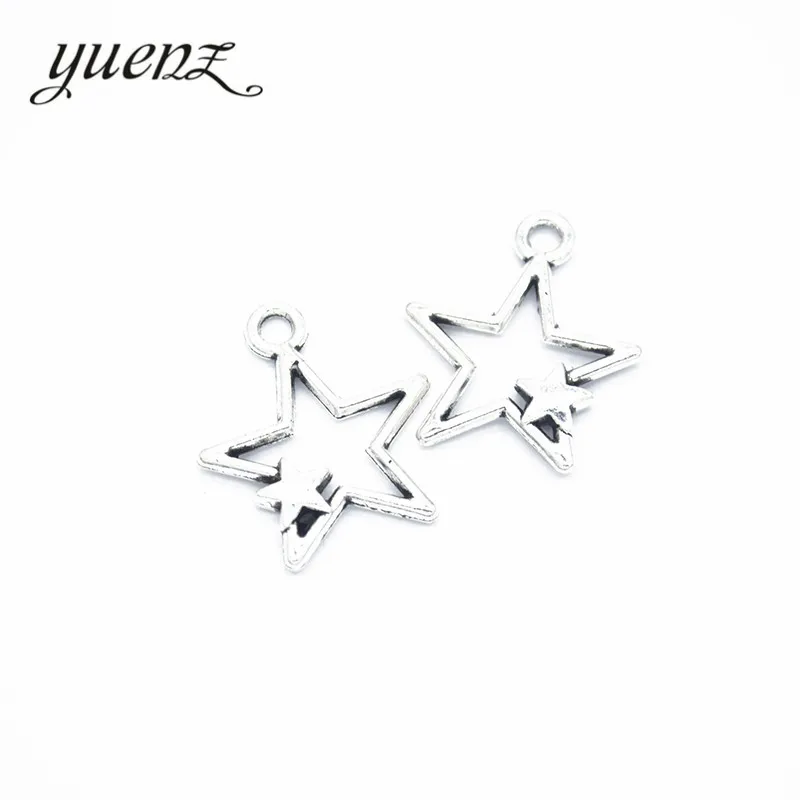 YuenZ 10pcs Charms star 26*22mm Tibetan Silver Plated Pendants Antique Jewelry Making DIY Handmade Craft L313 | Украшения и