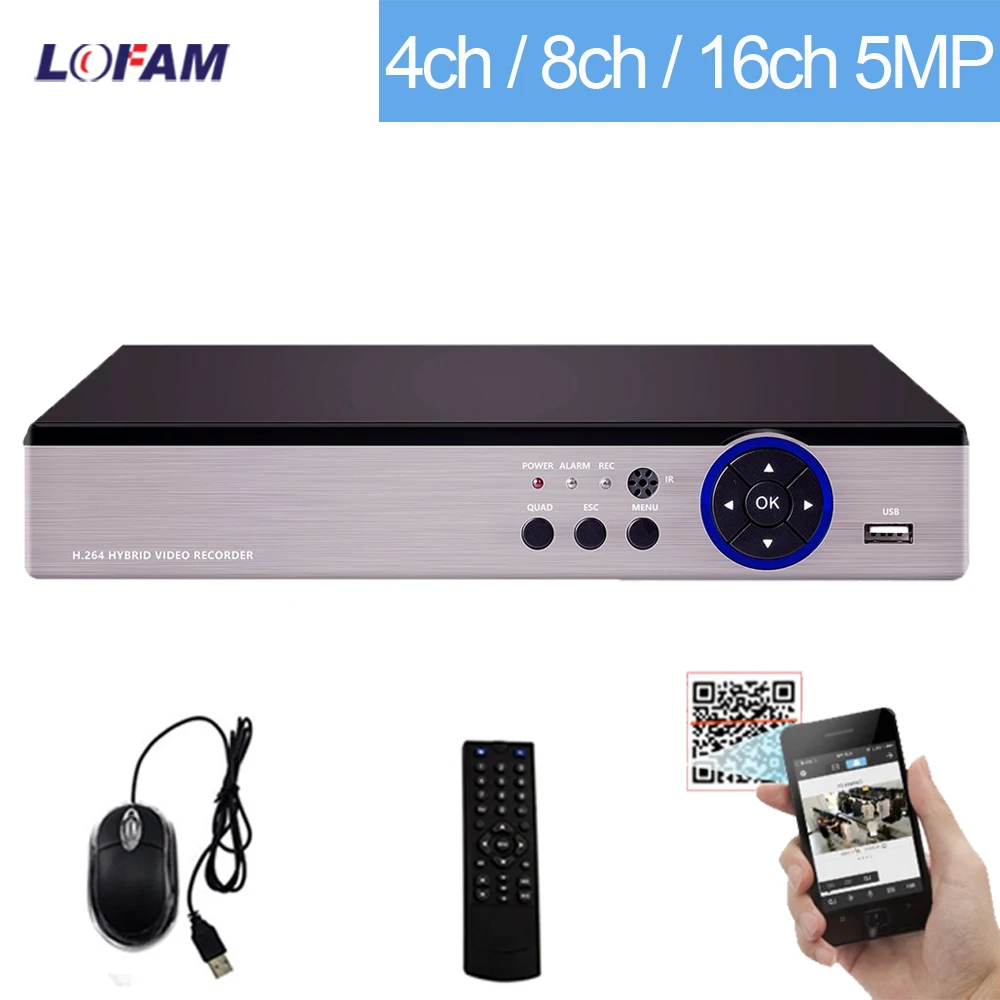 LOFAM 5MP 4MP DVR 8CH 4CH 16CH CCTV Security для AHD аналоговых IP камер XMEYE HDMI 1080P 5.0MP видеонаблюдения