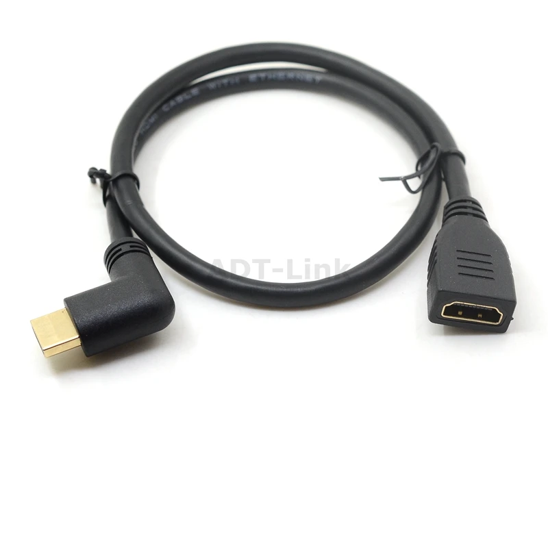 Переходник с HDMI-кабеля папа на HDMI мама 4K преобразователь удлинитель 270 угол 90