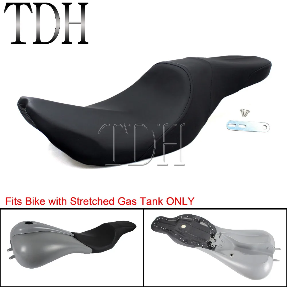 Black Motorcycle 2 Up Passenger Seat Stretched Cushion Covers For Harley Touring Electra Glide Road King Street Glide|Накладки и