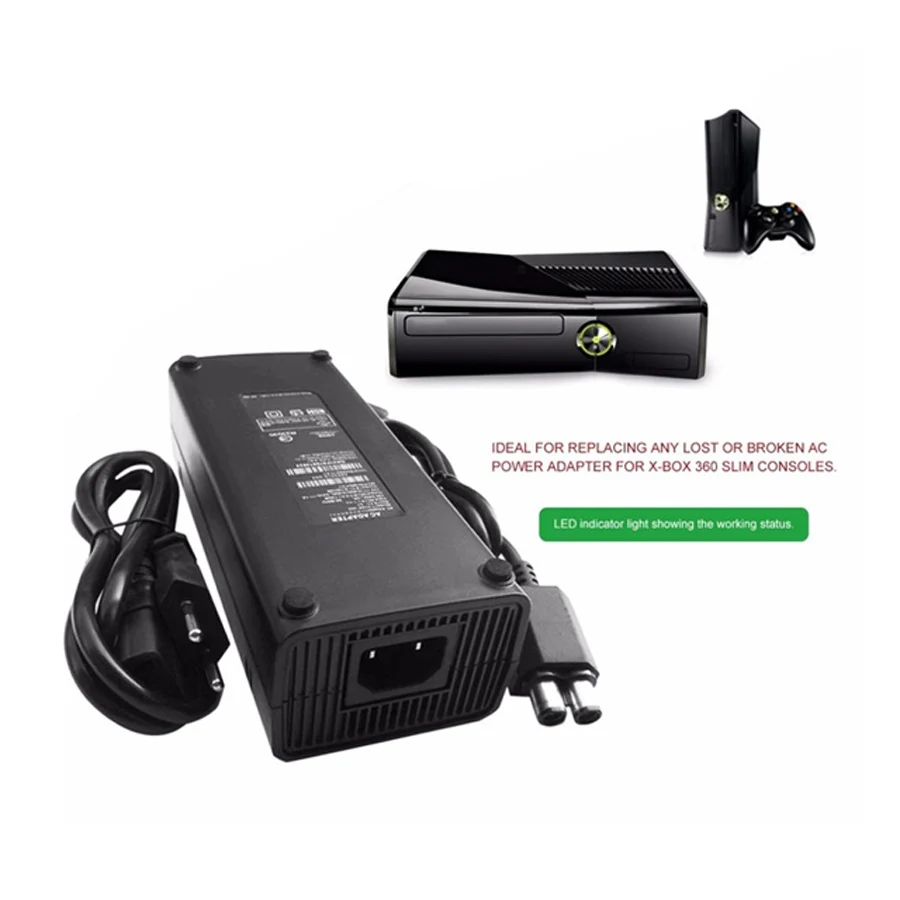 Адаптер переменного тока Питание Зарядное устройство шнур для Xbox 360 Slim блок