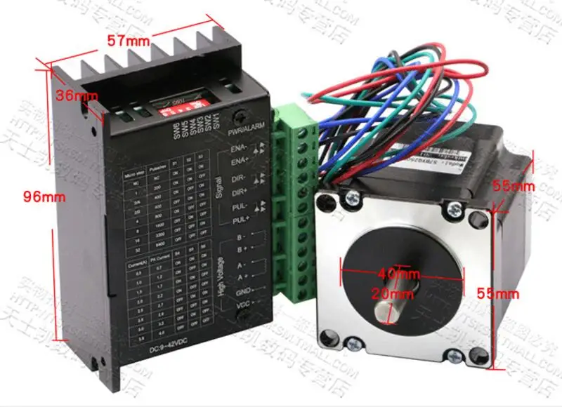 

Nema 23 Stepper Motor 57mm 3A Drive TB6600 motor for laser CNC engrave machine