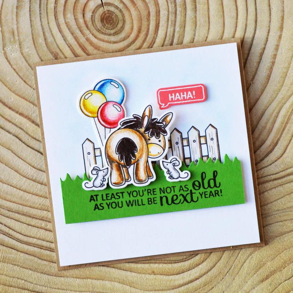 Милый Ослик прозрачный силиконовый штамп и металлические режущие штампы печать