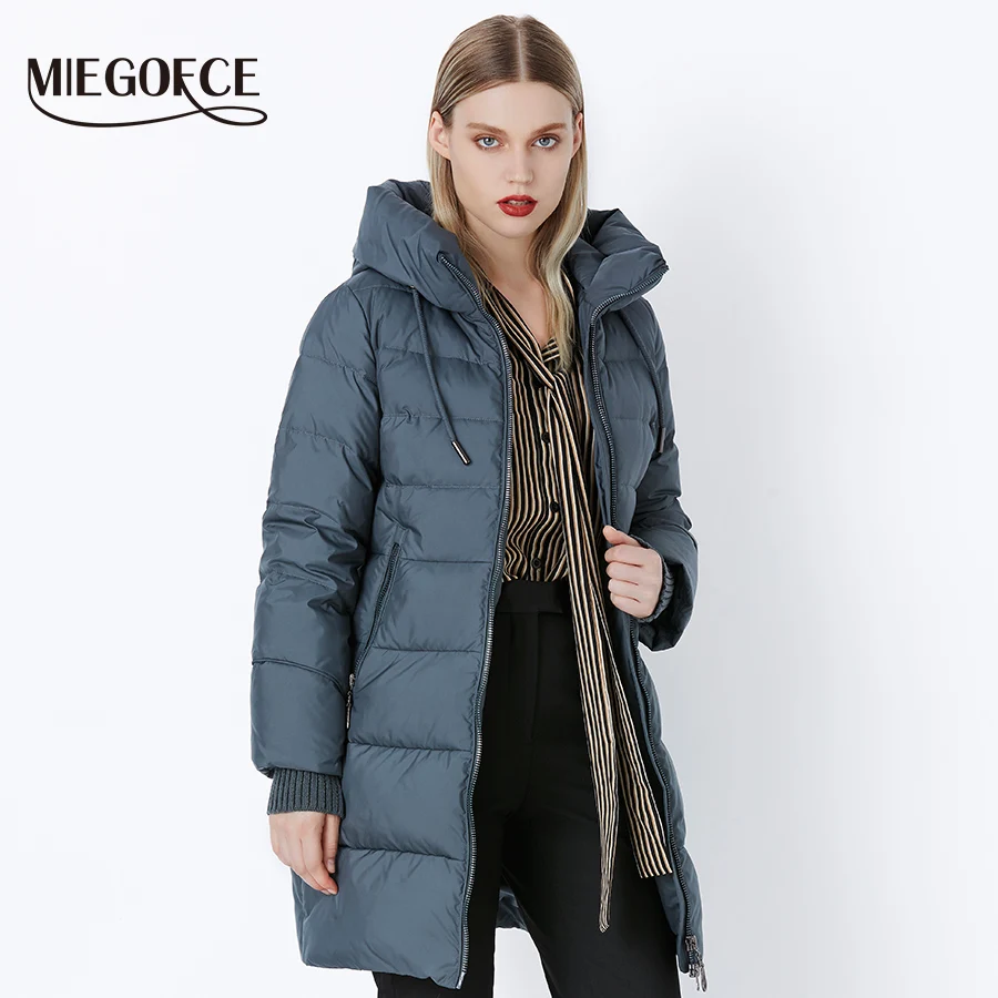 MIEGOFCE 2019 Новая коллекция средняя длина женская парка европейский пошив зимние