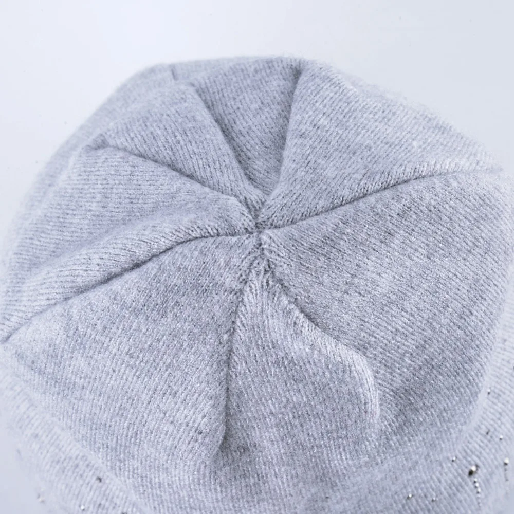 Повседневные вязаные шапки из кроличьей шерсти женские зимние skullies для девочек