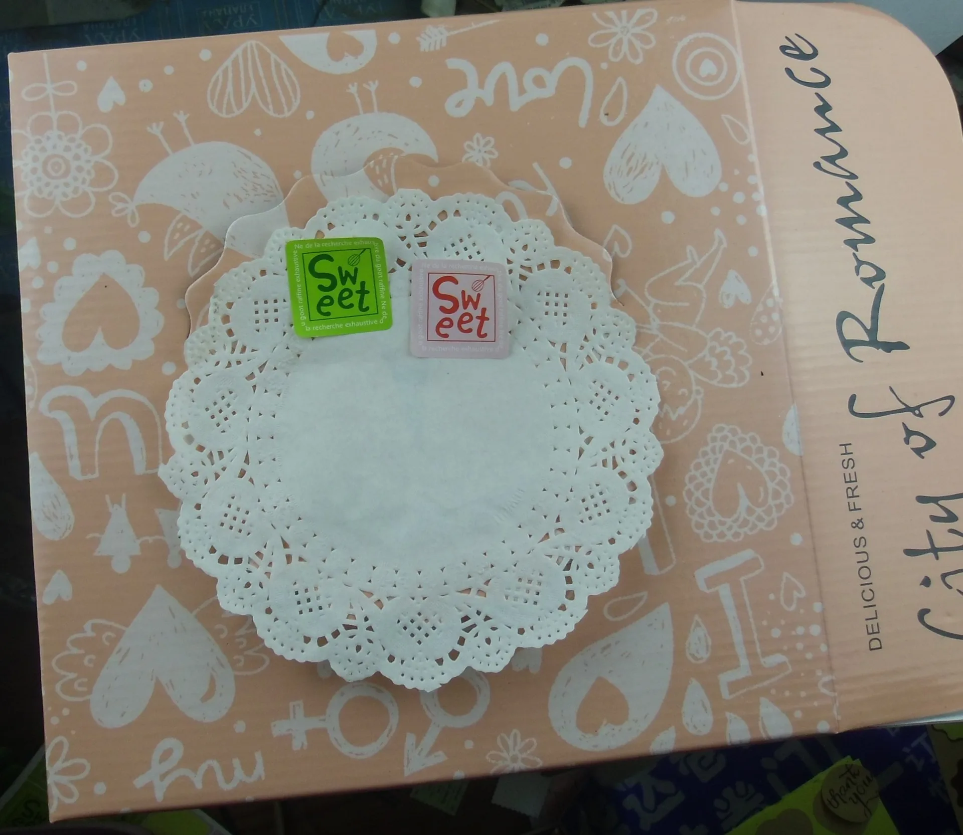 120p розовый и зеленый квадрат &quotсладкий&quot пломба-наклейка для подарка наклейка