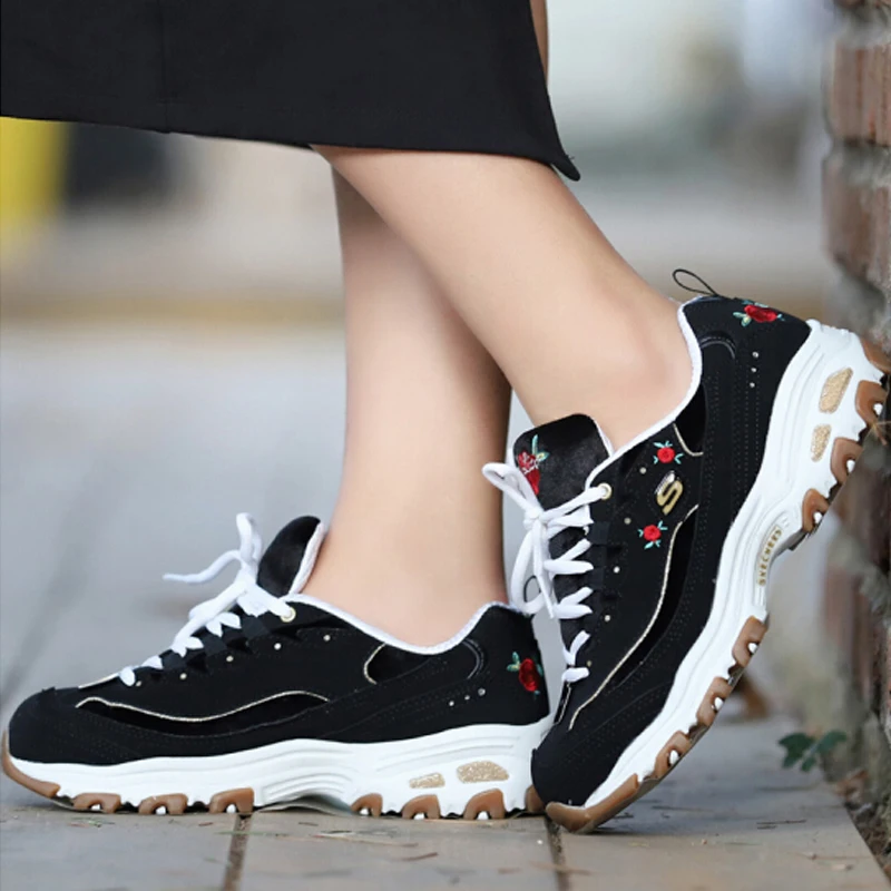 Женские кроссовки для бега Skechers удобные дышащие повседневные на толстой подошве