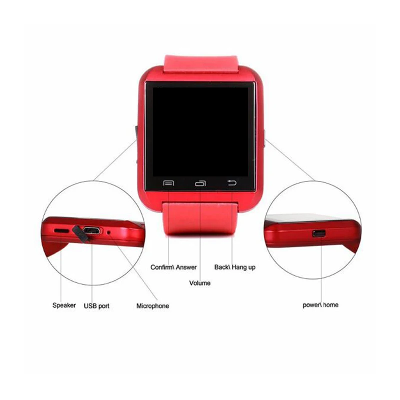 Zaoyimall Bluetooth Smart часы U80 smartwatches U для iOS iPhone Samsung Huawei телефонах Android хорошо как dz09 gt08 u8