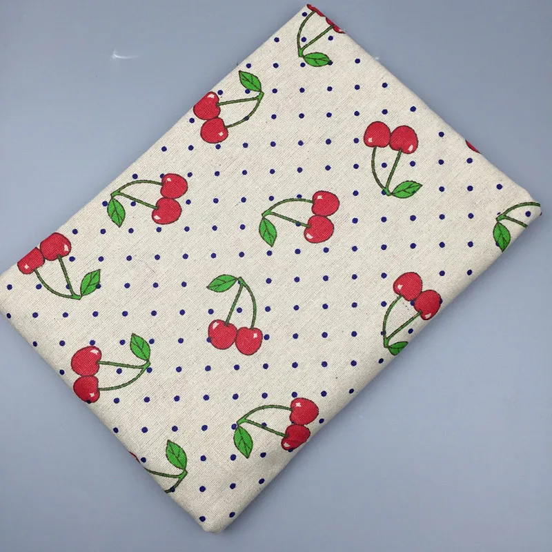 BIG LY 50x150cm Cotton Linen Fabric Print Red Cherry DIY Home Deco Table Cover Throw Pillow Case | Дом и сад