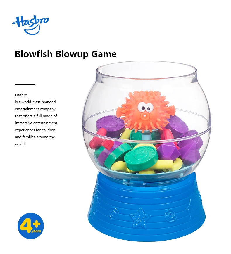 Hasbro Blowfish Blowup игра для детей в возрасте 4 лет и выше хорошо для детей, чтобы узнать и играть помочь улучшить сотрудничество способность дошкольного