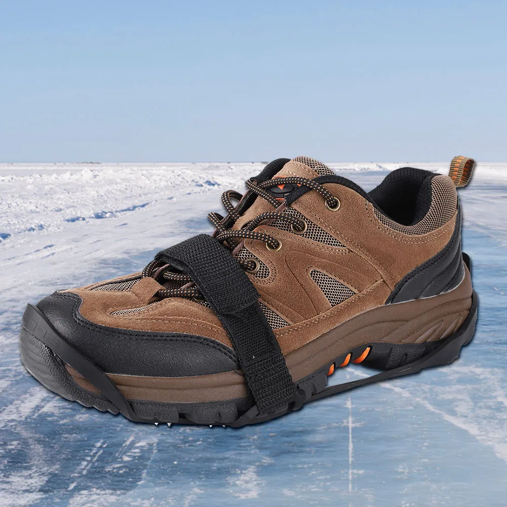 

Winter 1 Pair Hot Sale 10 Studs Anti-Skid Snow Ice Climbing Shoe Spikes Grips Crampons Cleats Overshoes For Hiking Climbing