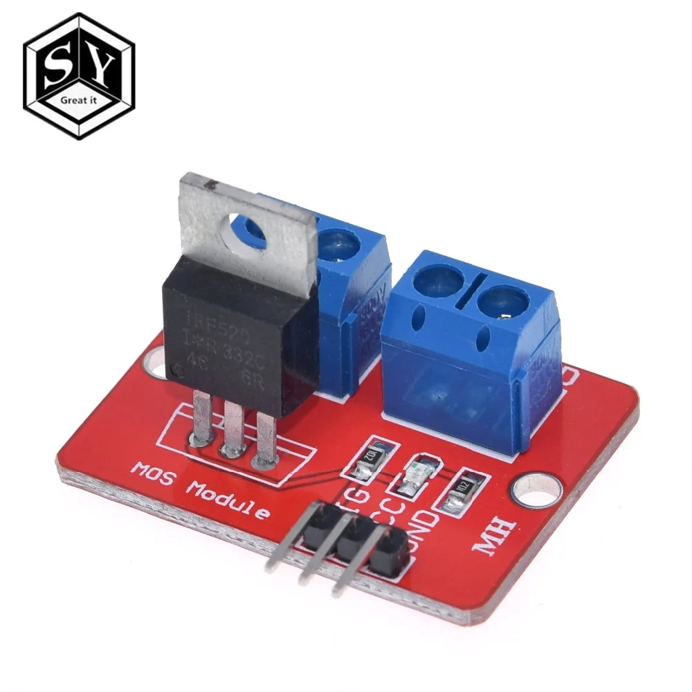 1 шт. большой это 0-24 в топ Mosfet Кнопка IRF520 драйвер MOS модуль для Arduino MCU ARM Raspberry pi