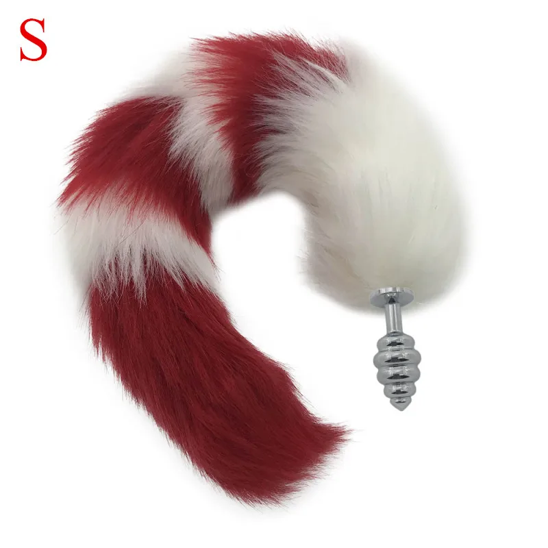 Анальные секс-игрушки SML из нержавеющей стали Анальная пробка хвост лисы бусины