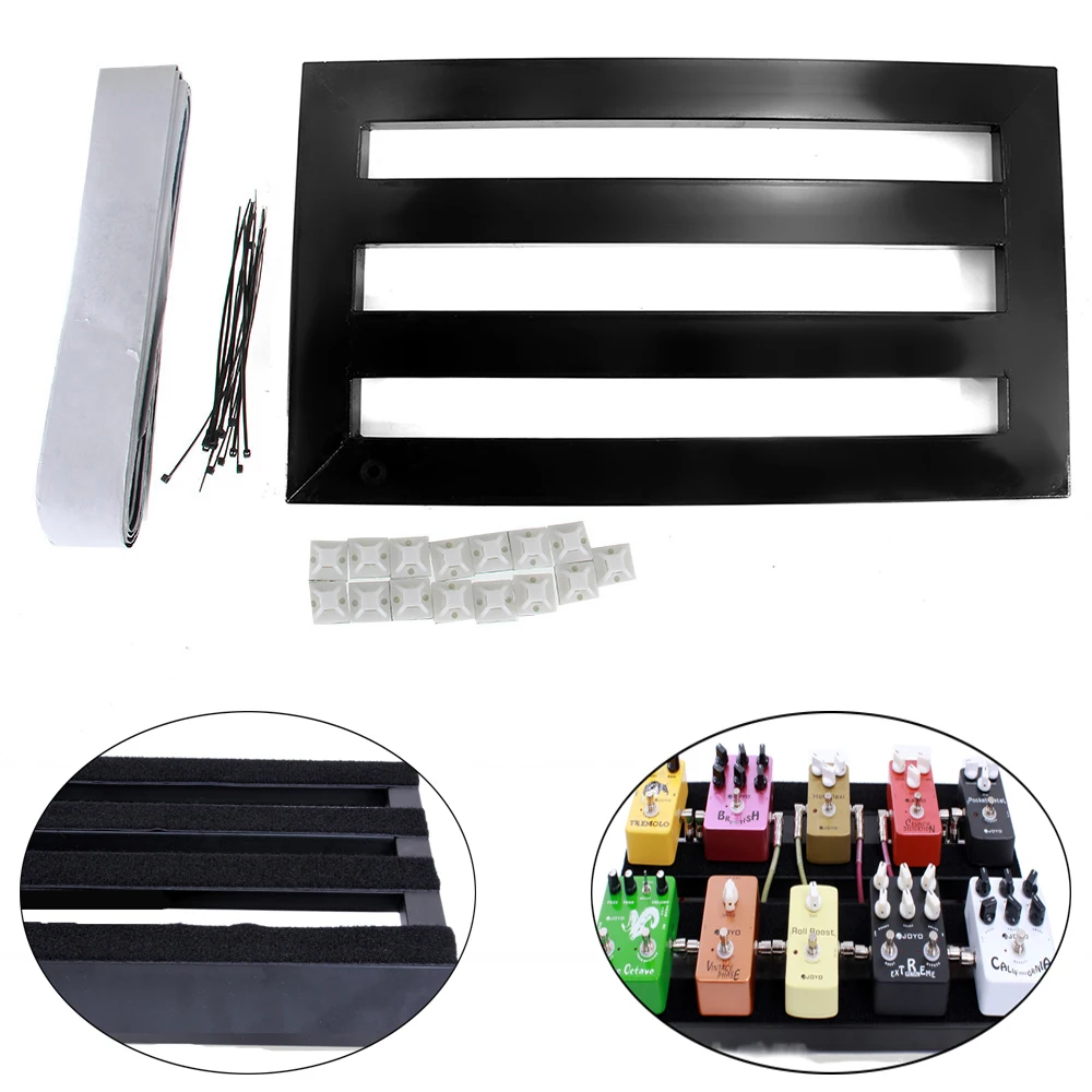 HOT-Guitar Effects Pedalboard Aluminum Pedal Board with Magic Cable Straps Ties NEW | Спорт и развлечения
