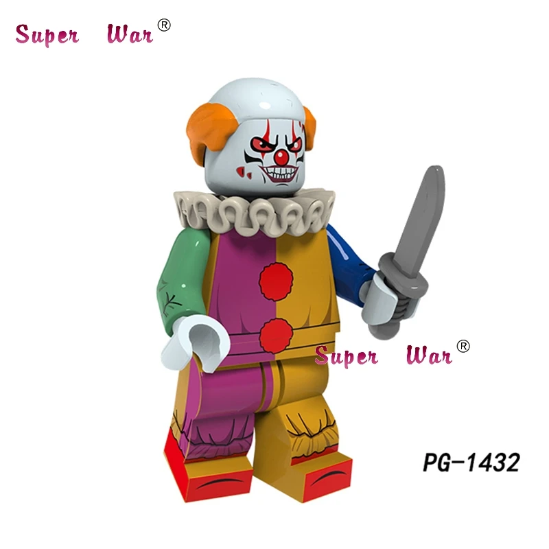 PG1432 Один Хэллоуин ужас Джордж Беверли Pennywise клоун выбран Jacobs тема строительные блоки Модель Кирпичи игрушки для детей - Цвет: PG1432